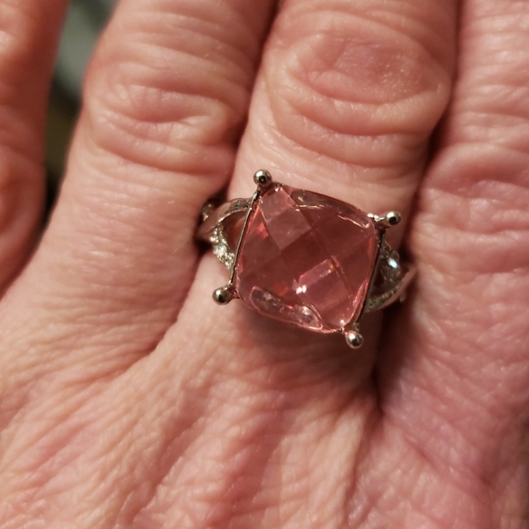 Sterling Silver Lab Created pink Sapphire Ring - Picture 5 of 5
